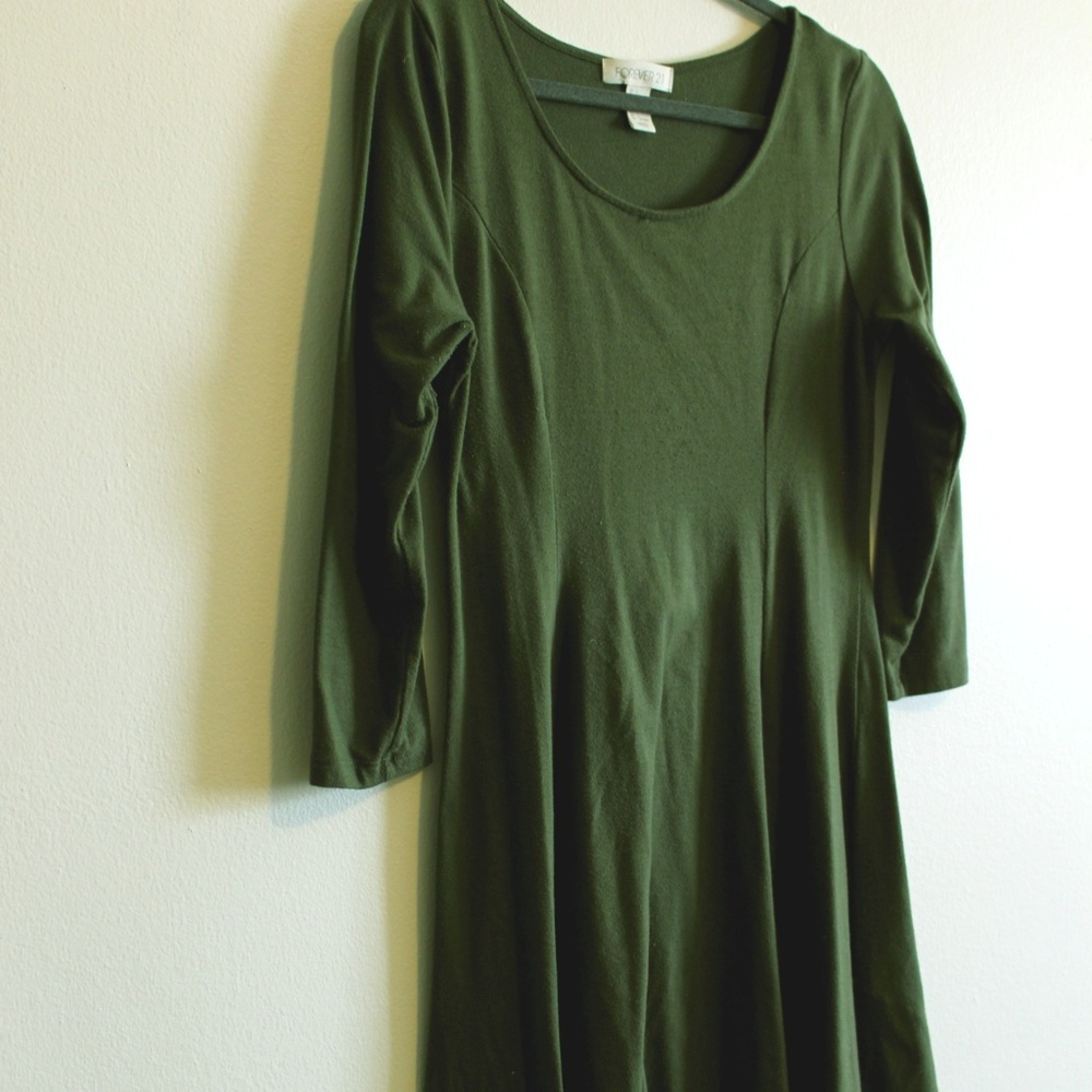 Long sleeve green Forever 21 Dress Size: Large